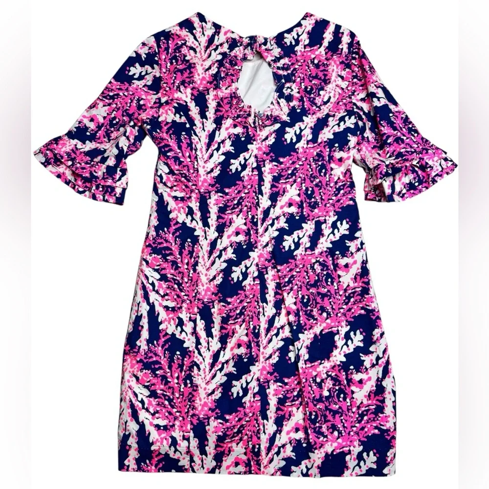 Lilly Pulitzer Fiesta Dress Nauti Navy Beyond the Sea Coral Print - Picture 6 of 10